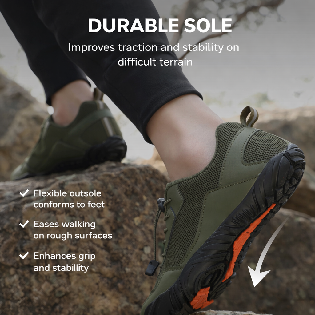 Aura Trail Performance Barefoot Sneaker in Khaki